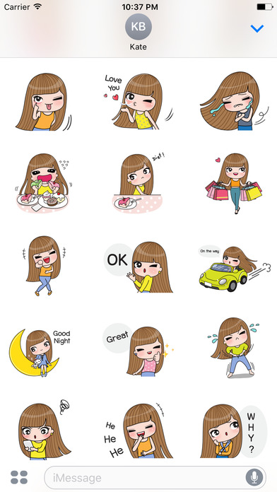 Minnie The Cheerful Girl Stickers for iMessage screenshot 2