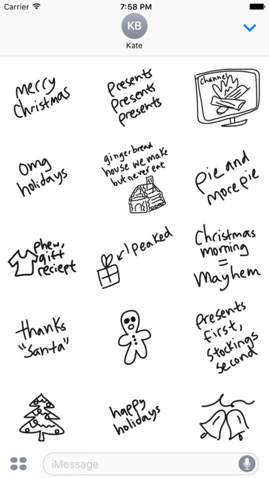 Christmas sticker pack, food stickers for iMessage screenshot 2