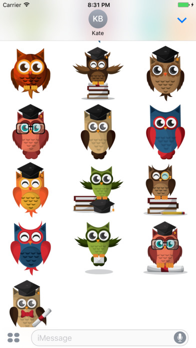Cute Owl Stickers Vol 01 screenshot 2