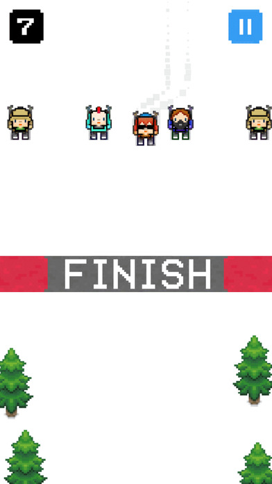 Christmas Triple Skiing - Run Run Pixcel 2D screenshot 4
