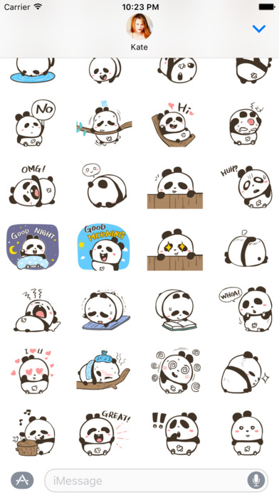 Cute Panda Stickers Pack for iMessage - Baby Panda screenshot 4