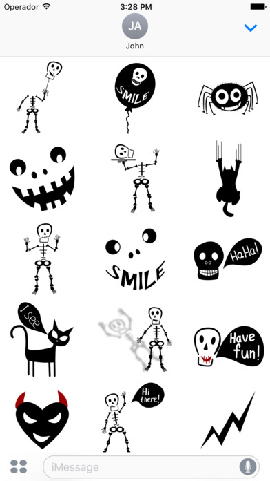Cute Creepies: funny skeletons, cats and spiders screenshot 3