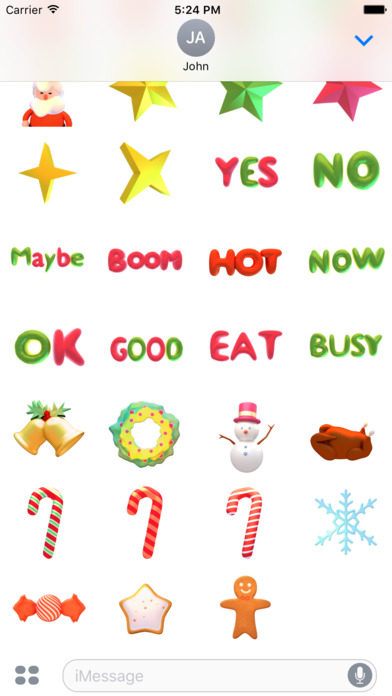 Santa! Cute 3D Emoji and Text Stickers for iMessag screenshot 4