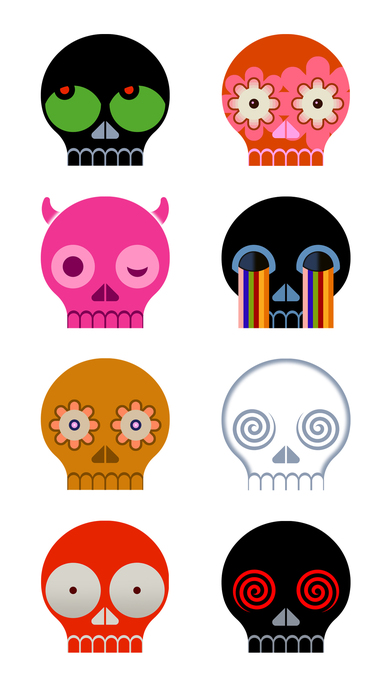 skull pop animated stickers screenshot 2