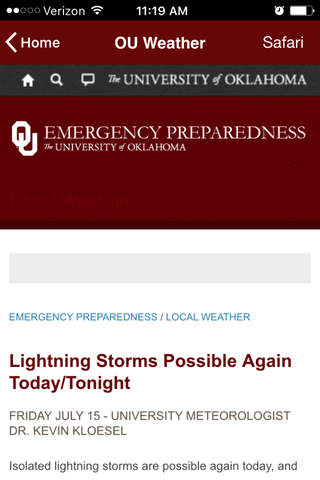 University of Oklahoma screenshot 2