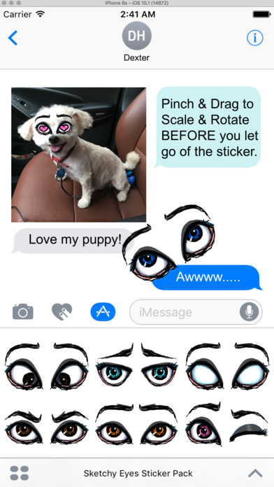 Sketchy Eyes add Expression to Texts Faces and Pix screenshot 2