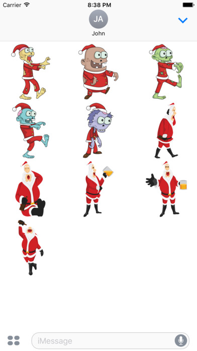 Christmas Xmas Zombie Santa Stickers screenshot 2