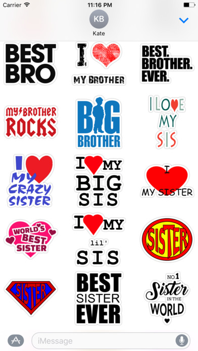 Bro. & Sis. - Stickers for iMessage screenshot 3