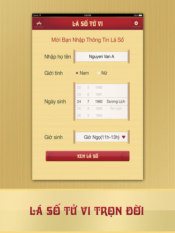 Screenshots of Lá Số Tử Vi for iPad