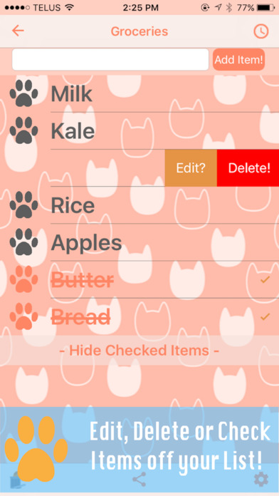 Pretty Kitty Lists screenshot 2