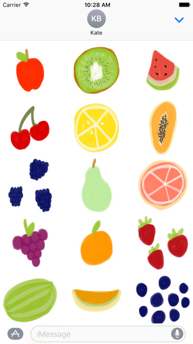 Fruit stickers for iMessage - photo keyboard emoji screenshot 2
