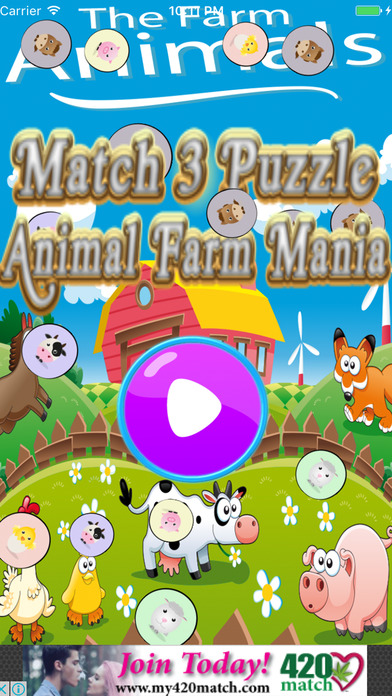 Match 3 Puzzle Animal Farm Mania screenshot 3