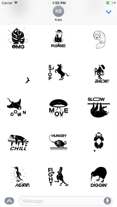 Black And White Animals Animated Sticker screenshot 2