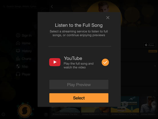 Screenshots of SoundHound for iPad