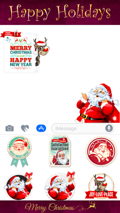 Merry Christmas & Happy New Year Vintage Stickers screenshot 3