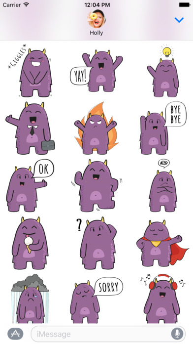 Purple Derp – Monster Stickers screenshot 2