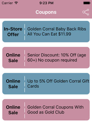 Coupons for Golden Corral Free App screenshot 2