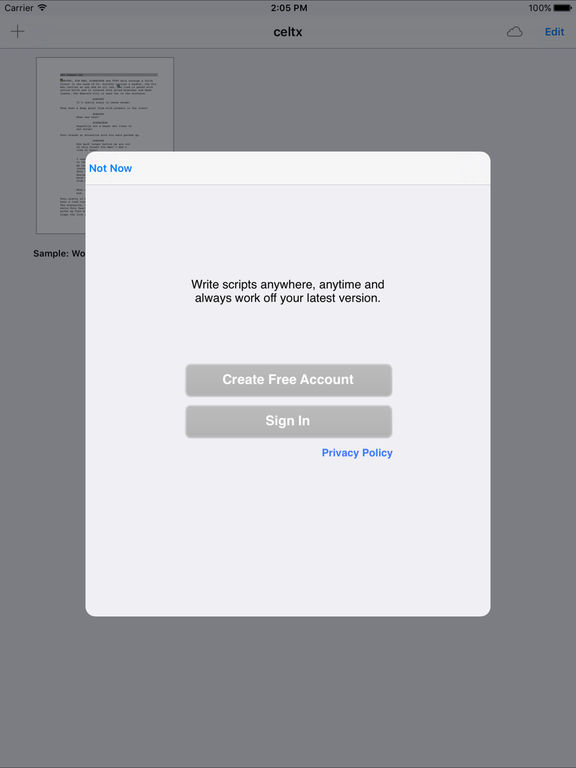celtx free download for ipad