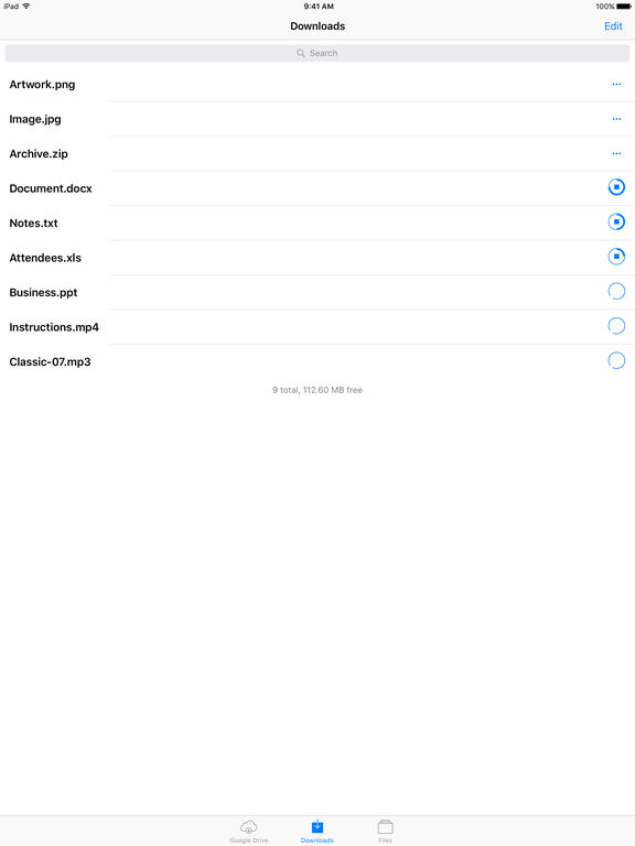 Screenshots of File Manager for Web Cloud Drive for iPad