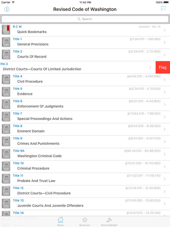 Revised Code of Washington (RCW WA Laws & Codes) AppRecs