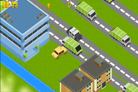 Blocky Traffic Taxi Dash Pro 3D screenshot 4