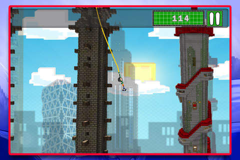8-Bit Ninja Grappling Hook Swing : Skyscraper Rope Escape PRO screenshot 3