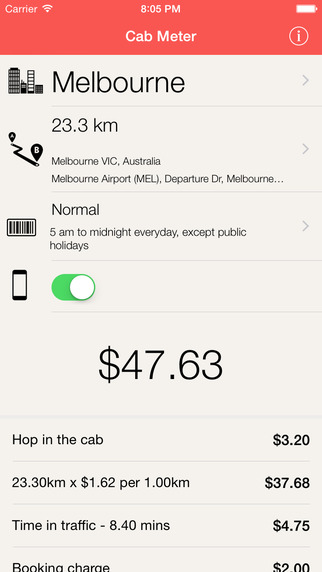 Cab Meter Australia Pro - Taxi fare