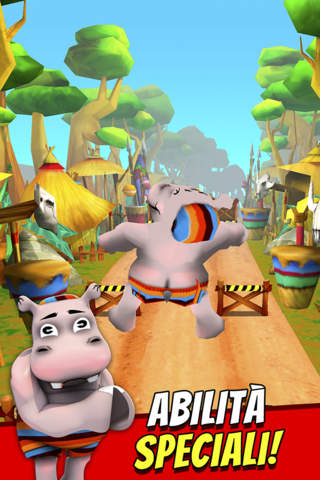 Cartoon Safari Runner - 3D Animal Escape the African Zoo Hunter Free Game screenshot 3