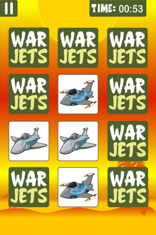 War Jet Memory Match HD screenshot 3