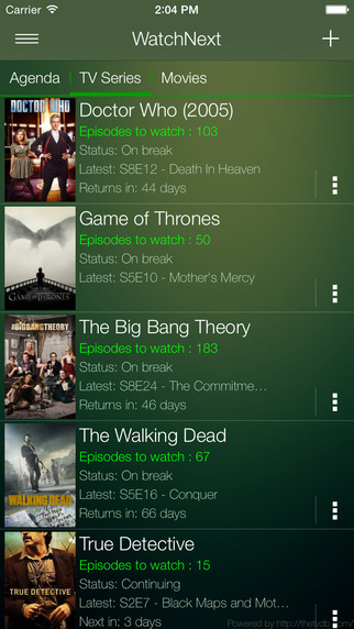 WatchNext - The best tracking app for your TV shows series and Movies
