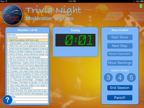 E1nstein Trivia Night Moderator screenshot 2