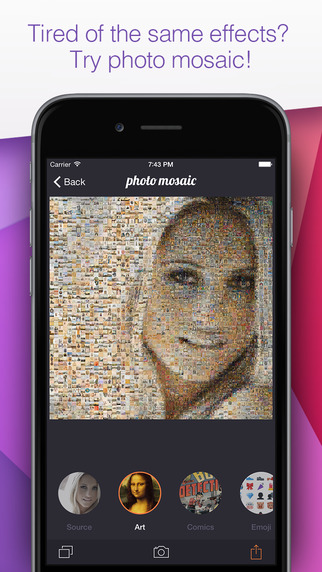 【免費攝影App】Photo Mosaic - touch and turn your selfie into a masterpiece and create amazing mosaics-APP點子