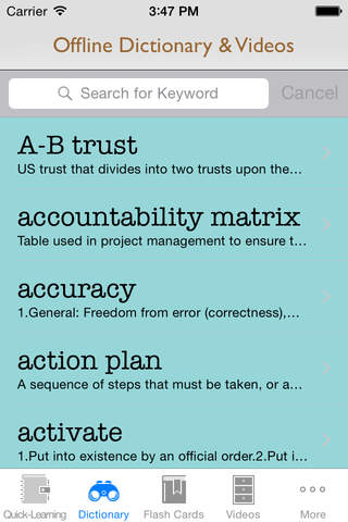 Strategic Planning & Time Management Quick Study Reference: Best Dictionary with Video Lessons and Learning Cheat Sheets screenshot 3