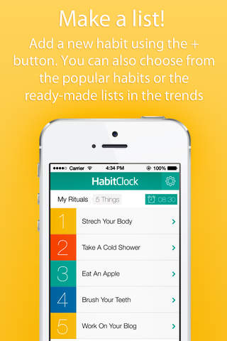 HabitClock - Alarm Clock for Health, Success and Productivity Generating Morning Habits screenshot 2