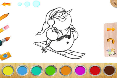 Coloring pages New year & Christmas book for preschool kids - Educational games for toddlers free screenshot 2