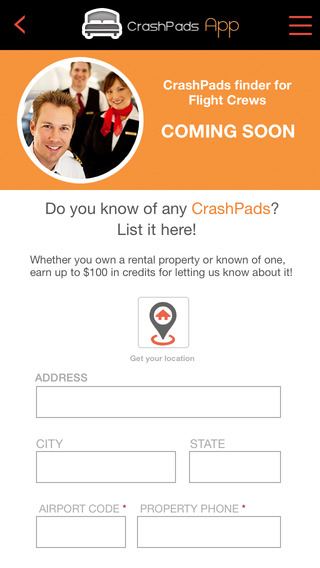 【免費商業App】CrashPadsApp - Flight Crew, Crash Pads!-APP點子