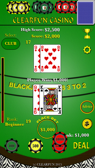 21 Free Blackjack Cash Money Game - by CLEARFUN