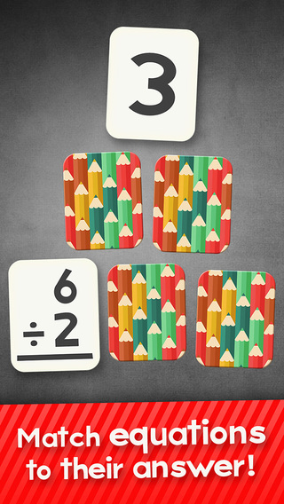 Division Flashcard Match Games for Kids in 2nd 3rd and 4th Grade