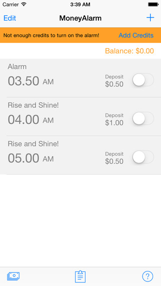 MoneyAlarm - Alarm that costs if you don't wake up