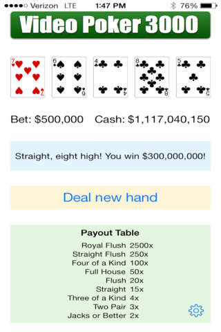 Grandeur Video Poker screenshot 3