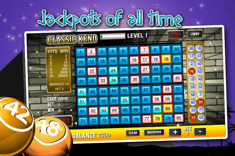 Pharaohs House of Keno Jackpot And Bingo Bonanza with Big Jackpot Wheel! screenshot 2