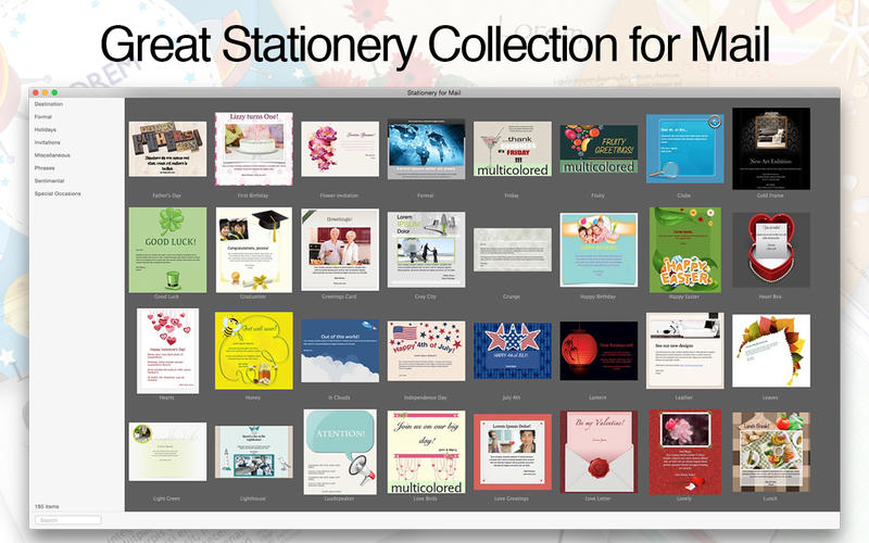 free stationery for mac mail