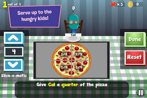 Pizza Party Math: Fun with Fractions - A Sylvan Edge App screenshot 3