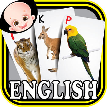 Baby Animals & Birds English ABC Alphabets Flash Cards for preschool kindergarten boys & girls apps LOGO-APP點子