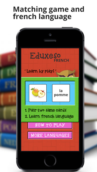 【免費教育App】Eduxeso - French: Learn foreign language and play pairs, memory matching puzzle game!-APP點子