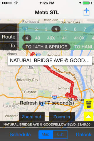 Metro STL (Saint Louis) Instant Route/Stop/Schedule Finder + Street View + Coffee Shop Finder Pro screenshot 2
