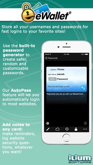 【免費生產應用App】eWallet - Password Manager and Secure Storage Database Wallet-APP點子