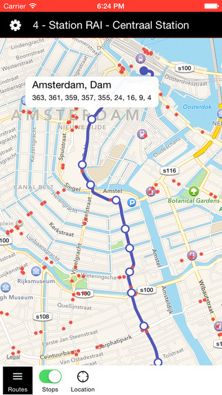 Pocket Amsterdam - Public transit routes for Amsterdam