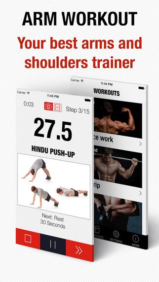 Arm workout - your personal trainer for upper body workouts with kettlebell and dumbbell