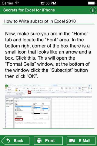Tutorial for Excel for iPhone & iPad - Help Tips screenshot 4